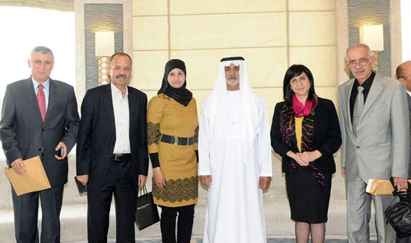 بابون والوفد المرافق يلبون دعوة شركة اتحاد المقاولين لزيارة دولة الإمارات العربية المتحدة، ويلتقون بمعالي الشيخ آل نهيان وزير الثقافة والشباب وتنمية المجتمع