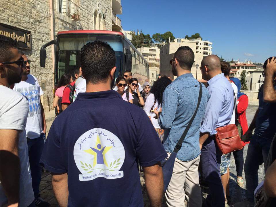 بلدية بيت لحم والمجلس الشبابي يستقبلون المشاركين في ملتقى رام الله الدولي 