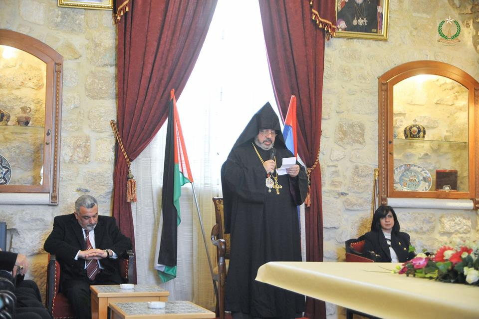 كلمة غبطة بطريرك الأرمن الارثوذكس نورهان مانوجيان  خلال مراسم استقباله في دير الارمن في بيت لحم اليوم الاثنين 18/1/2016 	