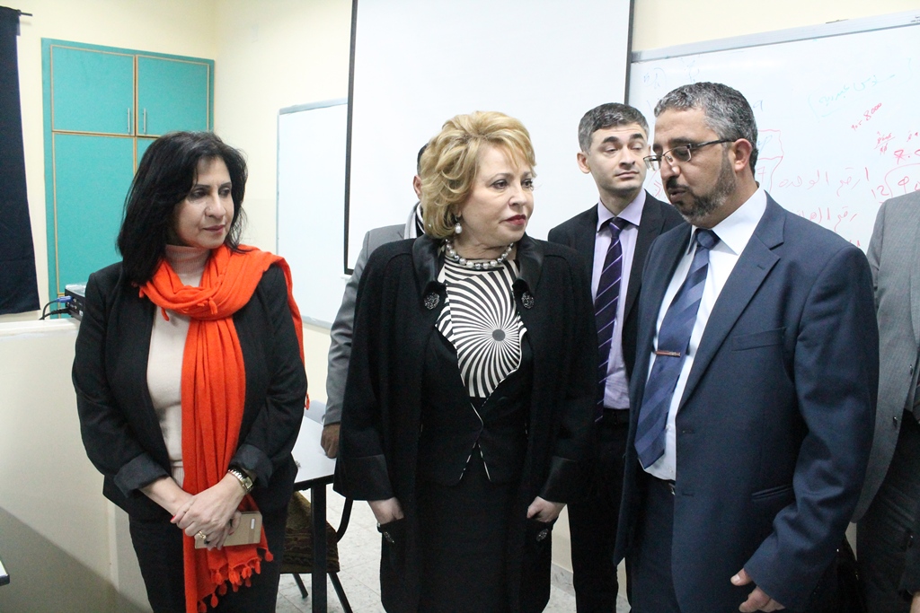 رئيسة بلدية بيت لحم تشارك في إستقبال رئيسة مجلس الشيوخ الروسي وتشكر بلادها على دعم المشاريع في بيت لحم 