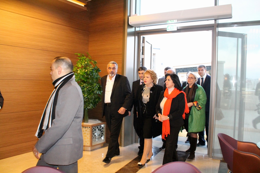 رئيسة بلدية بيت لحم تشارك في إستقبال رئيسة مجلس الشيوخ الروسي وتشكر بلادها على دعم المشاريع في بيت لحم 