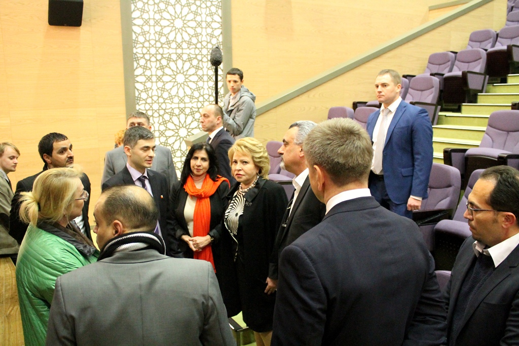 رئيسة بلدية بيت لحم تشارك في إستقبال رئيسة مجلس الشيوخ الروسي وتشكر بلادها على دعم المشاريع في بيت لحم 