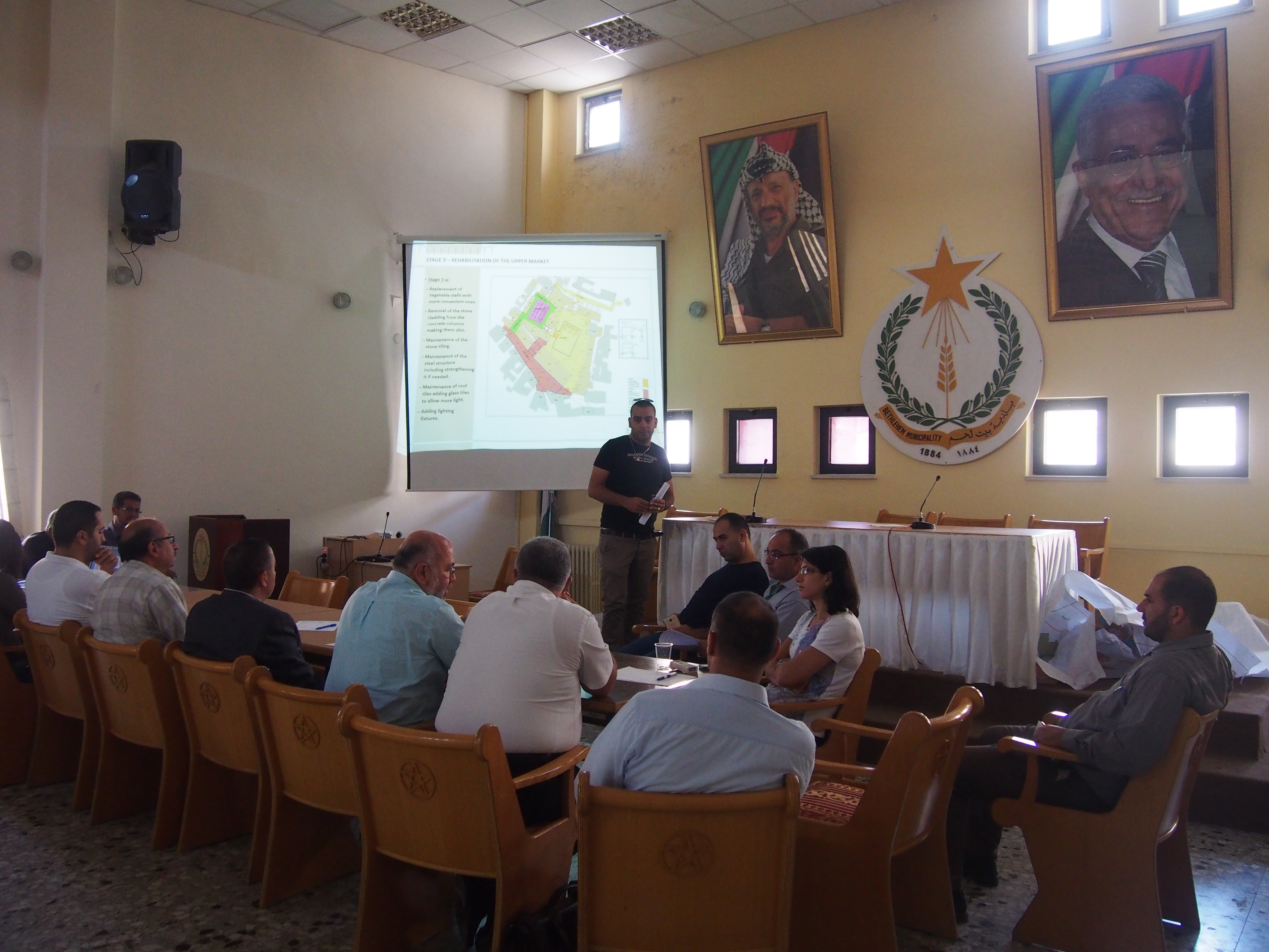 إجتماع في بلدية بيت لحم بخصوص المرحلة الثالثة من مشروع سوق بيت لحم القديم 