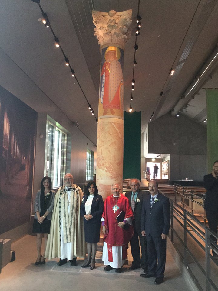 رئيسة بلدية بيت لحم تزور ساربسبورغ بهدف تدشين عمود طبق الأصل عن أعمدة كنيسة المهد بمشاركة ملك النرويج 