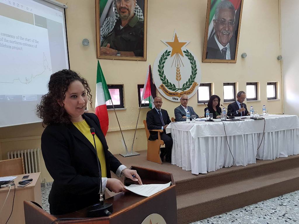 إزاحة الستارة عن لوحة إطلاق أعمال مشروع تأهيل المدخل الشمالي لمدينة بيت لحم – شارع الكاريتاس