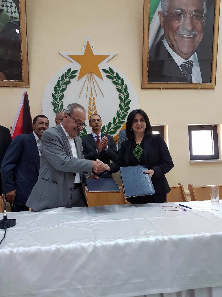 إزاحة الستارة عن لوحة إطلاق أعمال مشروع تأهيل المدخل الشمالي لمدينة بيت لحم – شارع الكاريتاس