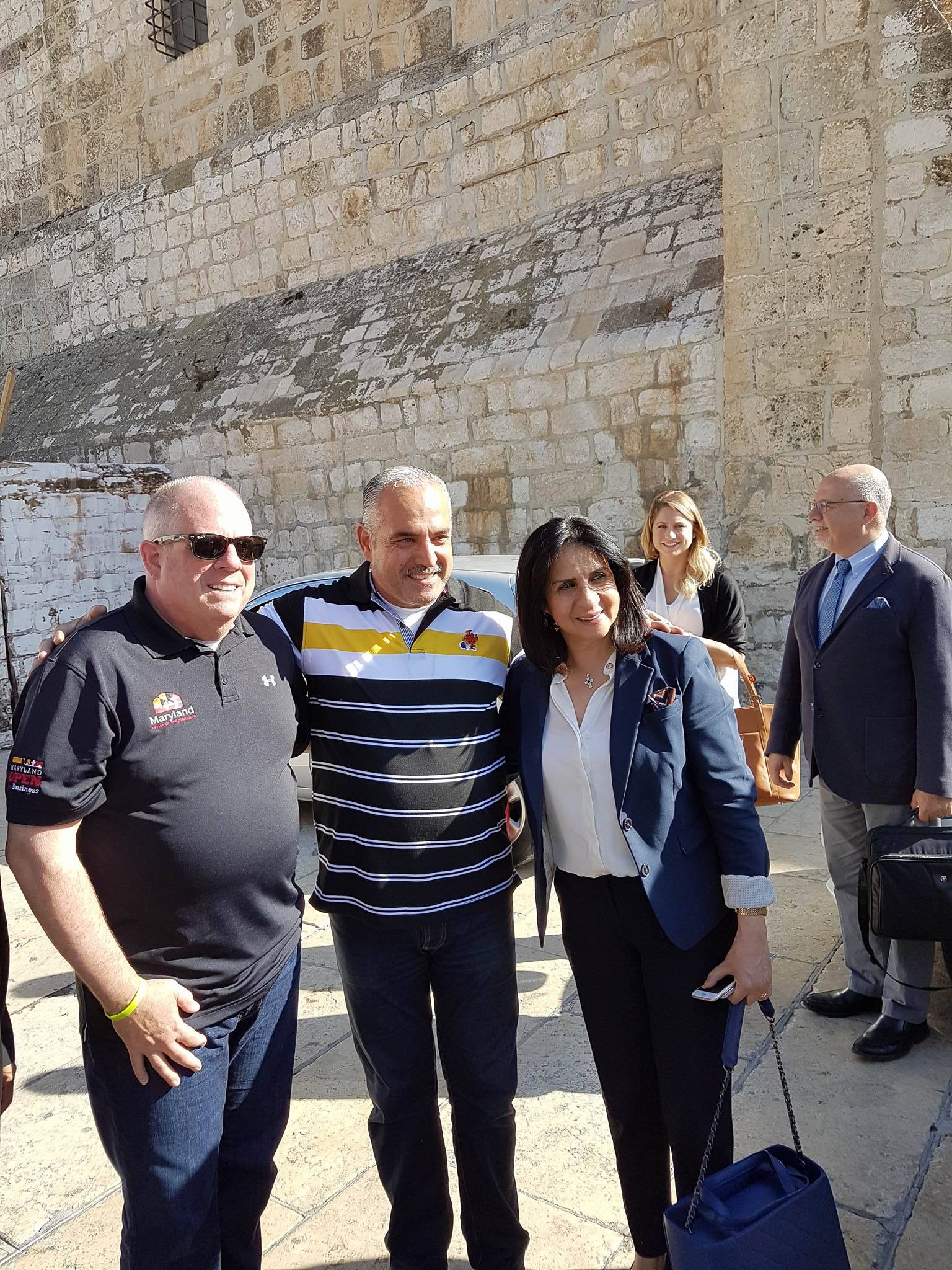 رئيسة بلدية بيت لحم الأستاذة فيرا بابون  تستقبل محافظ ميريلاند الأمريكية 