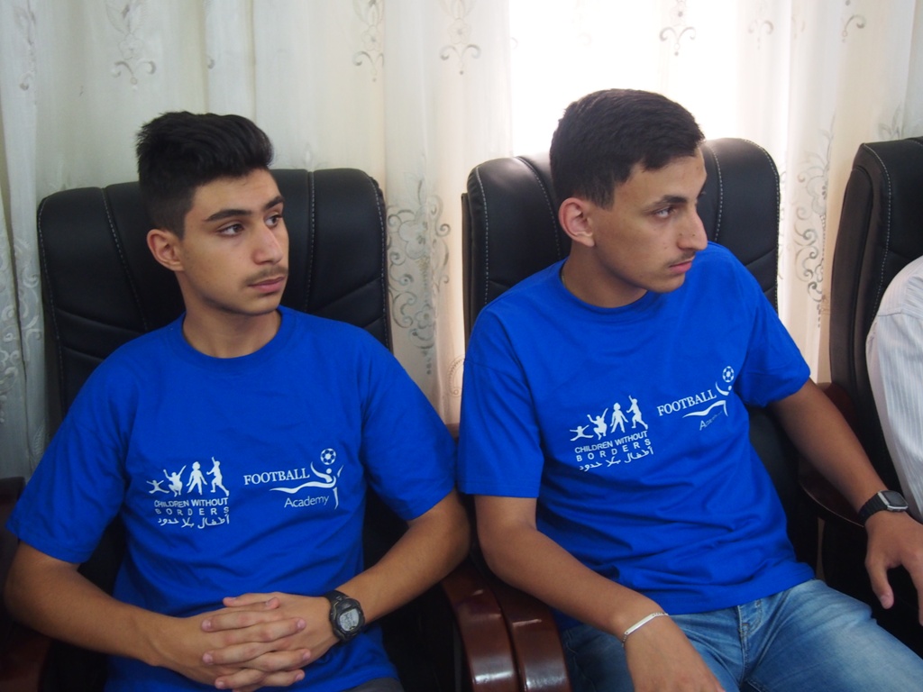 رئيسة بلدية بيت لحم تكرم  فريق نادي عاصمة الميلاد/ أكاديمية أطفال بلا حدود بمناسبة فوزهم في دوري بريشا الإيطالية المتوأمة مع بلدية بيت لحم 