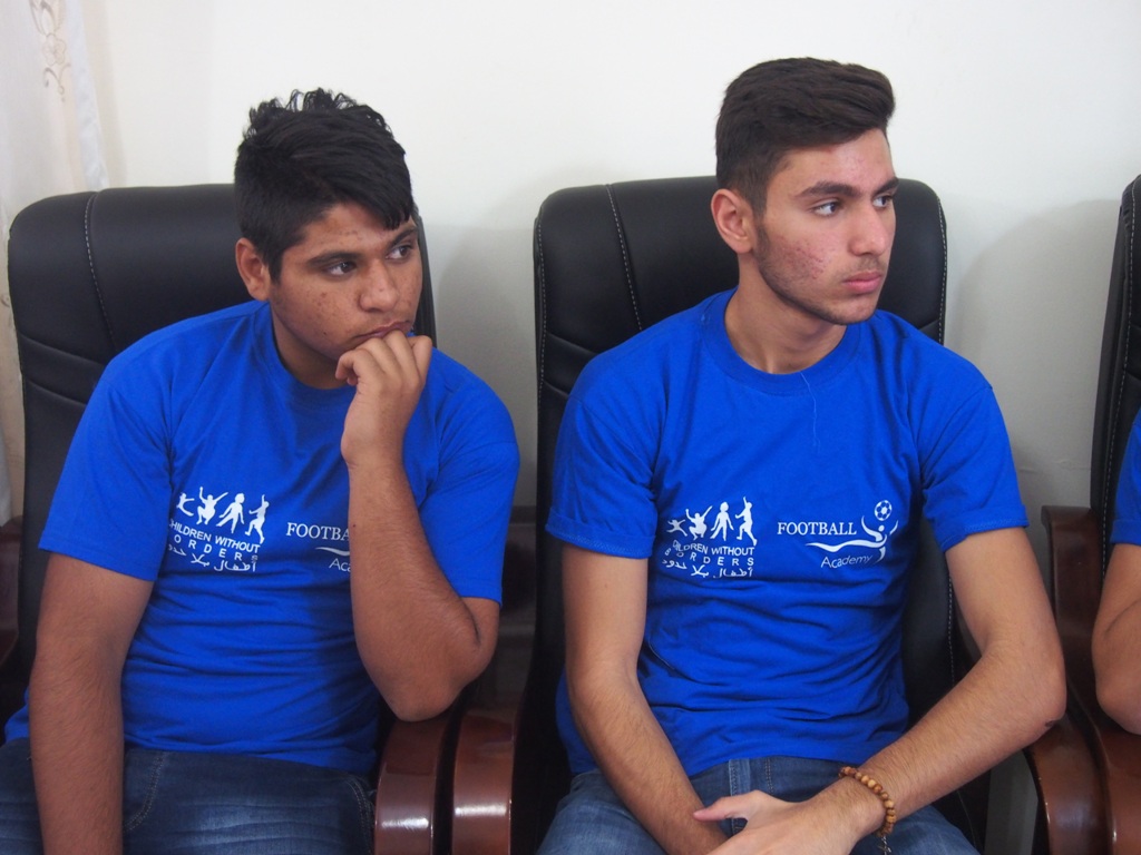 رئيسة بلدية بيت لحم تكرم  فريق نادي عاصمة الميلاد/ أكاديمية أطفال بلا حدود بمناسبة فوزهم في دوري بريشا الإيطالية المتوأمة مع بلدية بيت لحم 