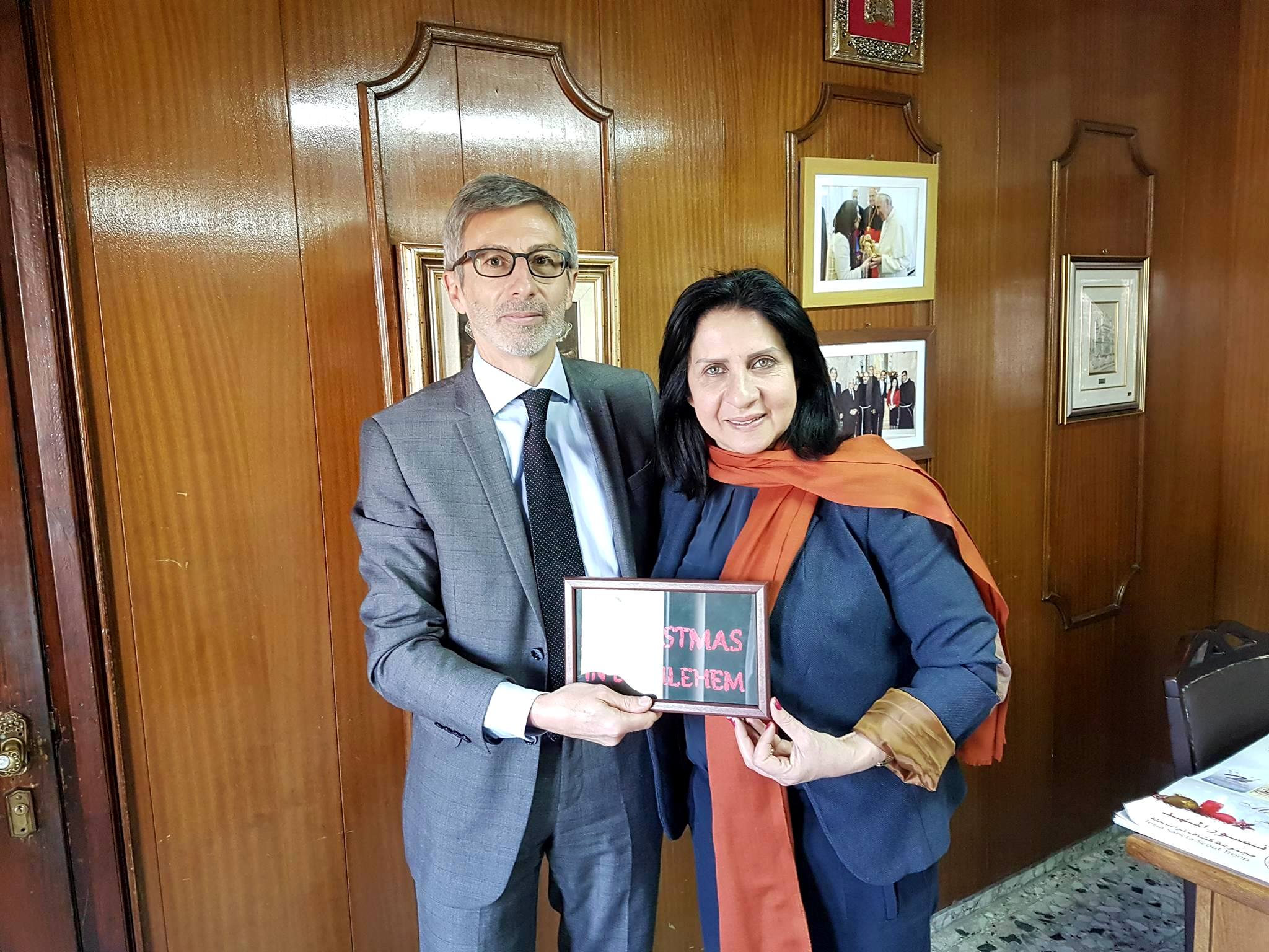 رئيسة بلدية بيت لحم تستقبل القنصل الفرنسي العام الجديد 