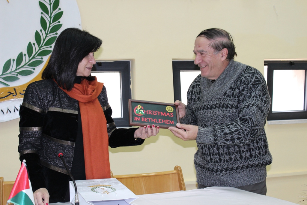   إحتفال في بلدية بيت لحم  بمناسبة مرور عشرين عاماً على إعادة تأهيل قاعة فيينا