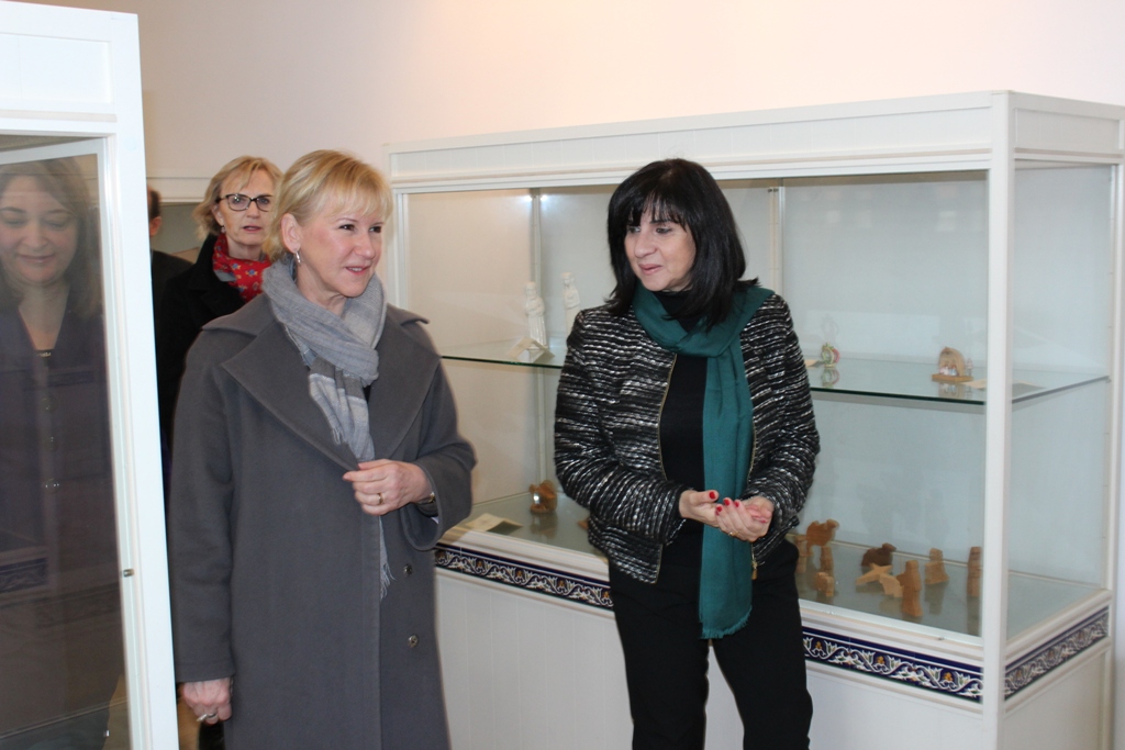  خلال زيارتها لمدينة بيت لحم وزيرة الشؤون الخارجية السويدية تلتقي معايعة وبابون