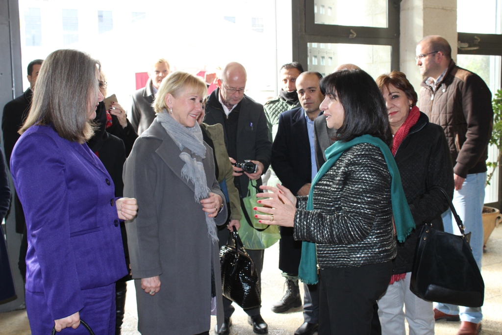  خلال زيارتها لمدينة بيت لحم وزيرة الشؤون الخارجية السويدية تلتقي معايعة وبابون