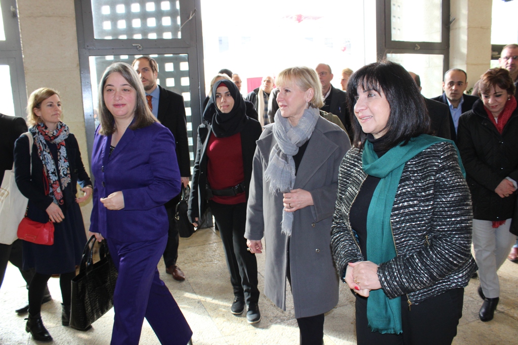  خلال زيارتها لمدينة بيت لحم وزيرة الشؤون الخارجية السويدية تلتقي معايعة وبابون