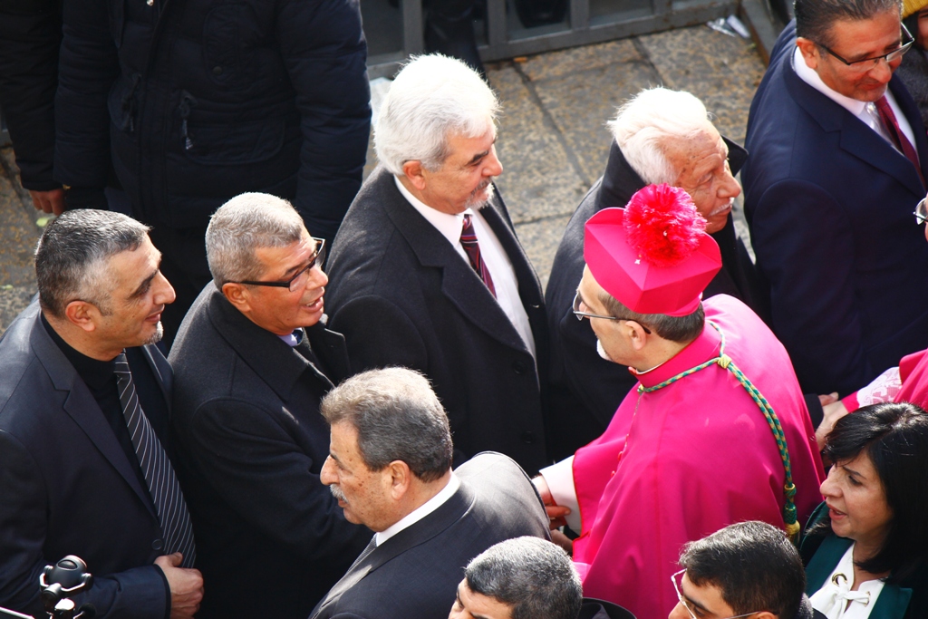 رئيسة بلدية بيت لحم تشارك في إستقبال غبطة المدبر الرسولي في مدينة بيت لحم 