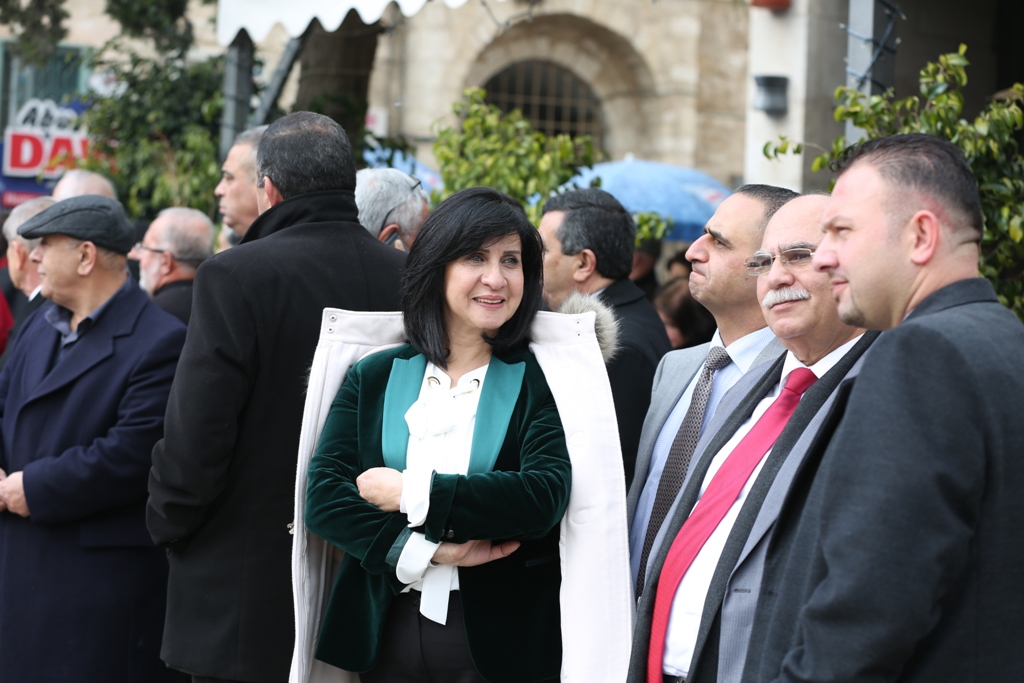 رئيسة بلدية بيت لحم تشارك في إستقبال غبطة المدبر الرسولي في مدينة بيت لحم 