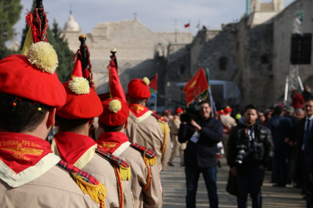 رئيسة بلدية بيت لحم تشارك في إستقبال غبطة المدبر الرسولي في مدينة بيت لحم 