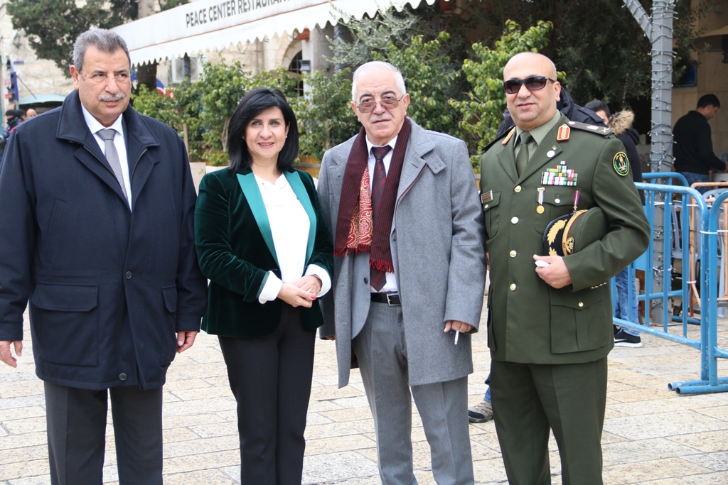 رئيسة بلدية بيت لحم تشارك في إستقبال غبطة المدبر الرسولي في مدينة بيت لحم 