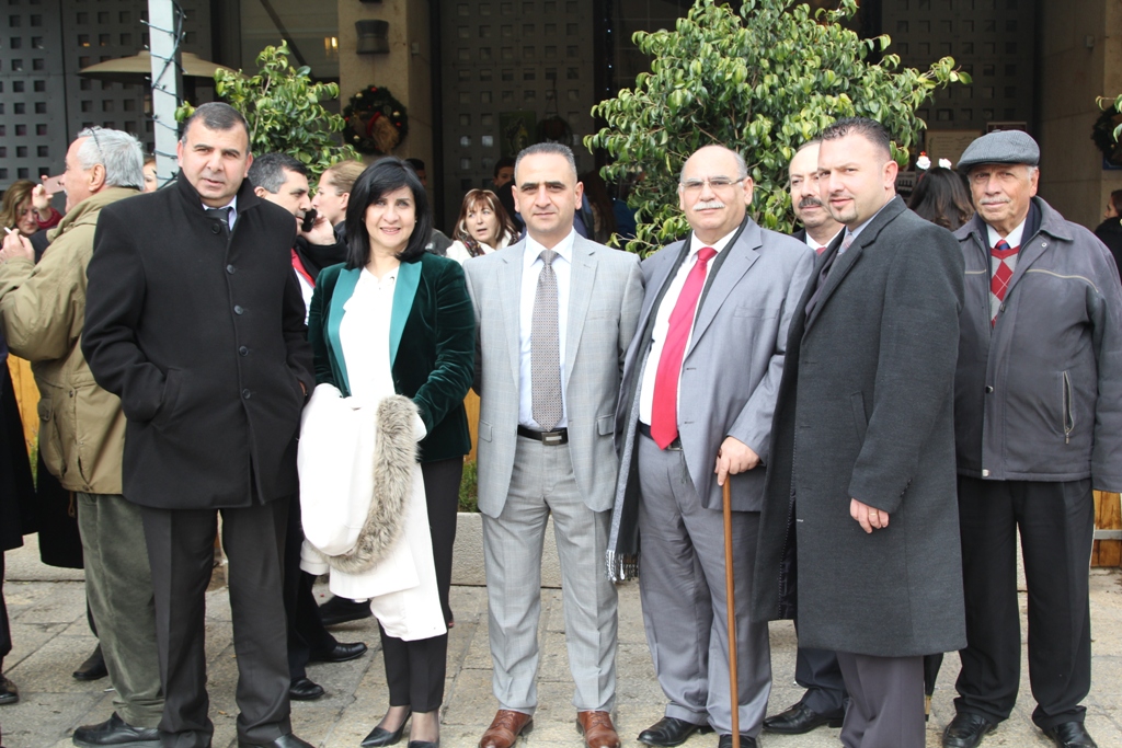 رئيسة بلدية بيت لحم تشارك في إستقبال غبطة المدبر الرسولي في مدينة بيت لحم 