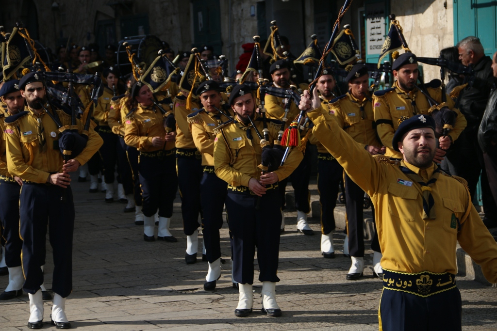 رئيسة بلدية بيت لحم تشارك في إستقبال غبطة المدبر الرسولي في مدينة بيت لحم 