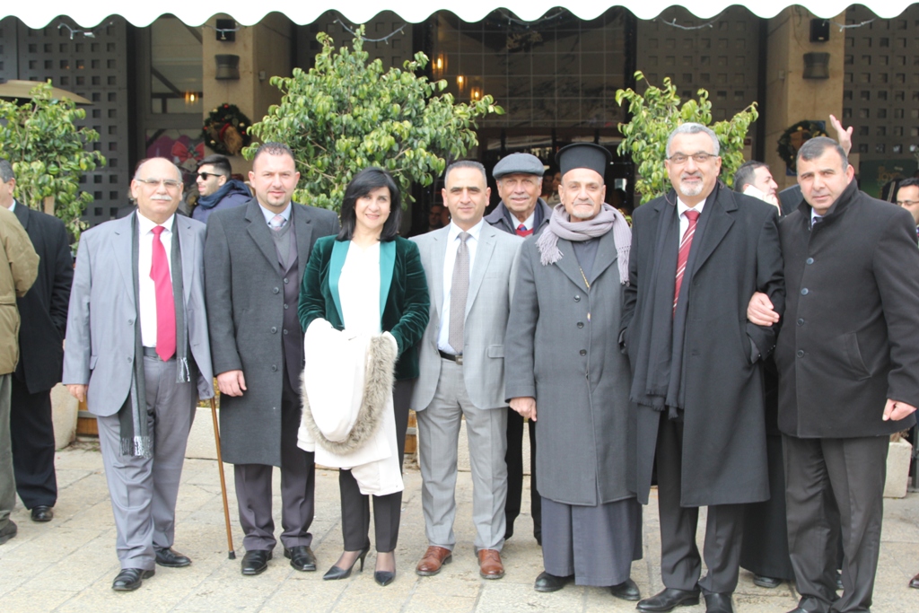 رئيسة بلدية بيت لحم تشارك في إستقبال غبطة المدبر الرسولي في مدينة بيت لحم 