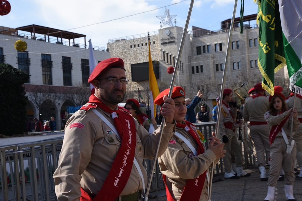 رئيسة وأعضاء مجلس بلدية بيت لحم يشاركون في إستقبال حارس الأراضي المقدسة بمناسبة عيد الغطاس