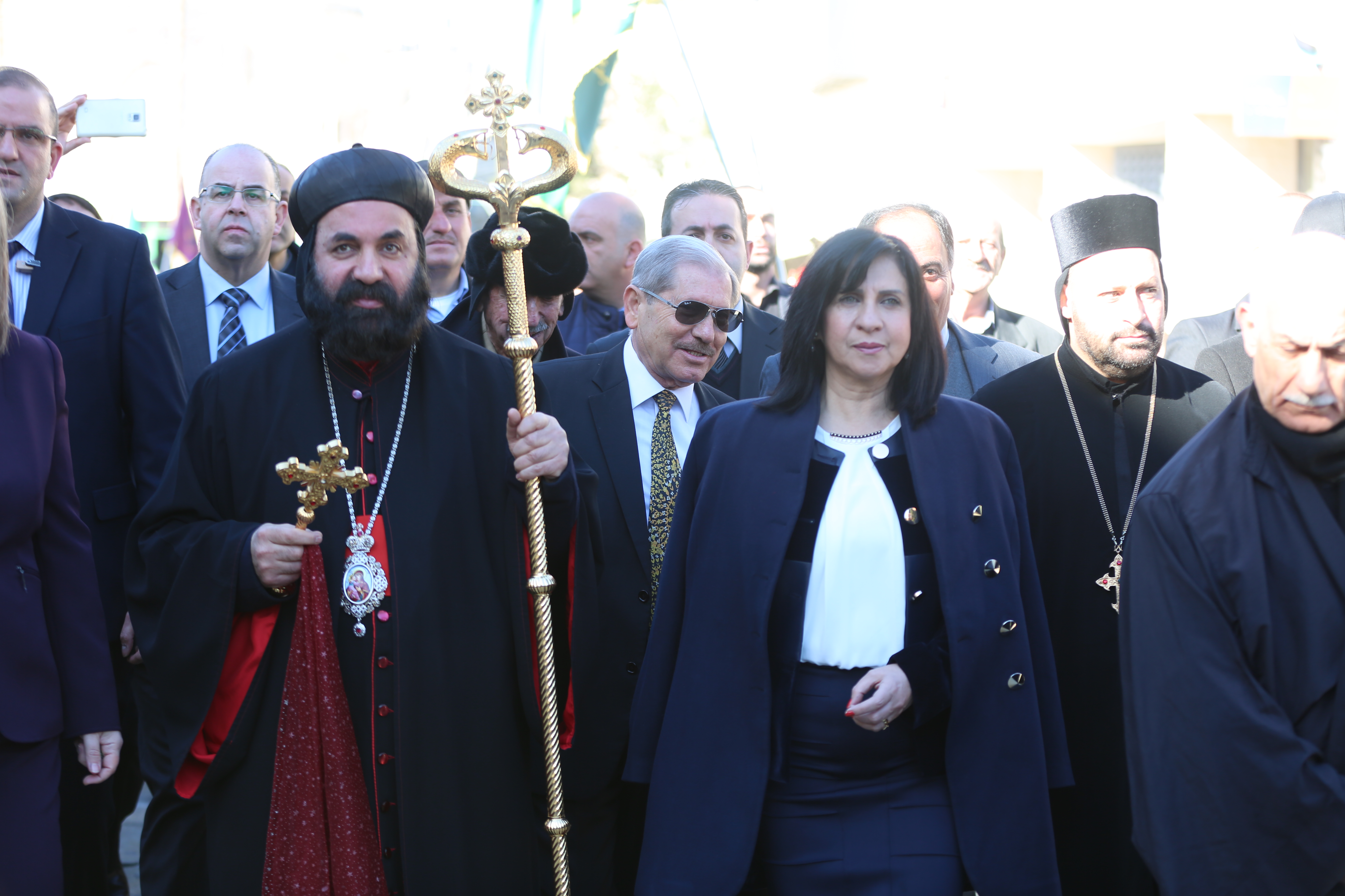  رئيسة وأعضاء مجلس بلدية بيت لحم يشاركون في إحتفالات أعياد الميلاد المجيدة حسب التقويم الشرقي ويستقبلون غبطة بطريرك الروم الارثوذكس ونيافة مطارنة السريان والأقباط والأحباش 