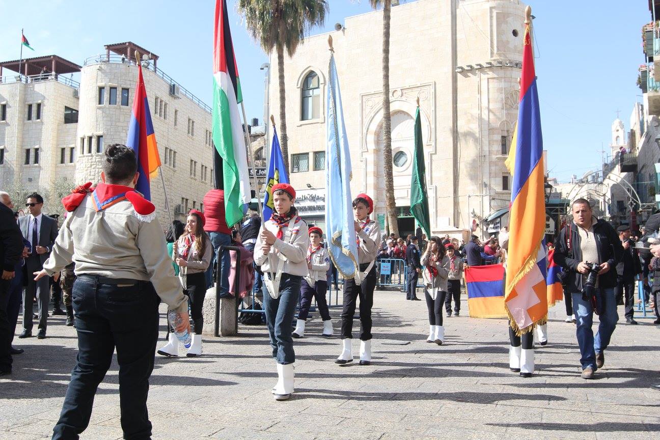 رئيسة وأعضاء مجلس بلدية بيت لحم يشاركون في استقبال غبطة بطريرك الأرمن نورهان مانوجيان