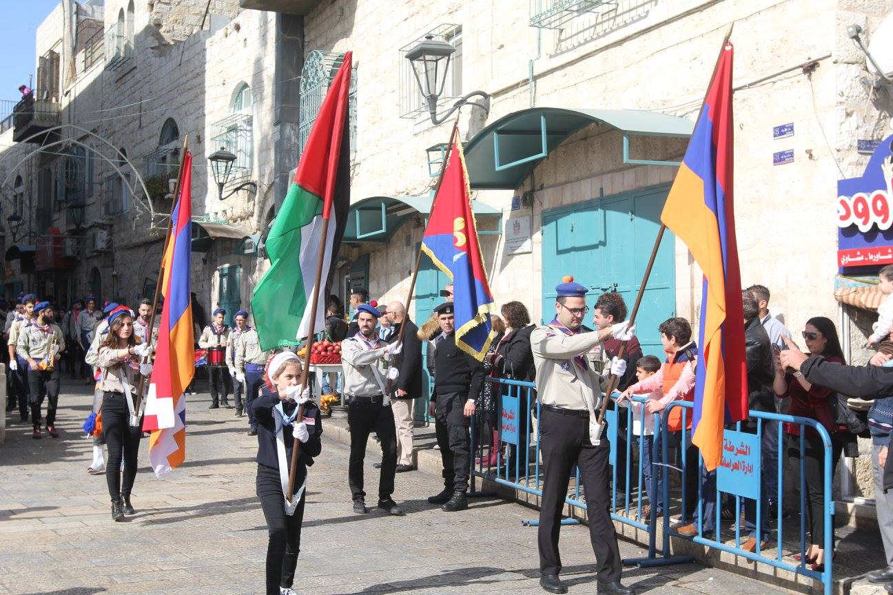 رئيسة وأعضاء مجلس بلدية بيت لحم يشاركون في استقبال غبطة بطريرك الأرمن نورهان مانوجيان