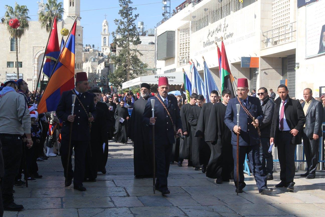 رئيسة وأعضاء مجلس بلدية بيت لحم يشاركون في استقبال غبطة بطريرك الأرمن نورهان مانوجيان