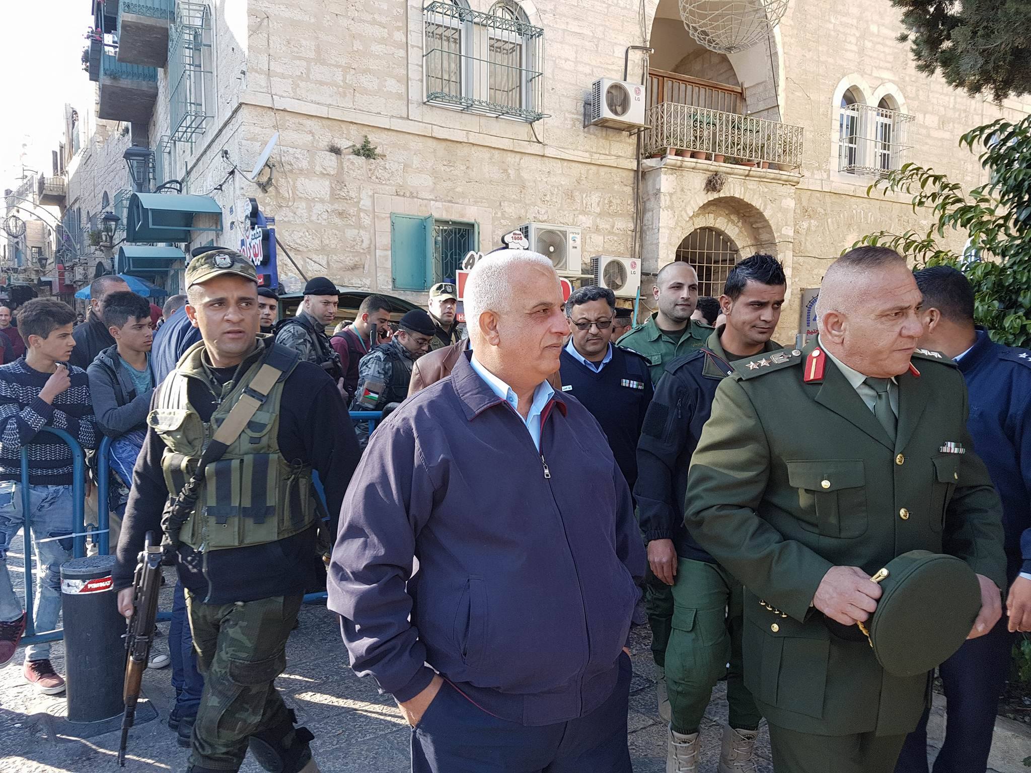  بلدية بيت لحم بالتعاون مع المحافظة ينظمون حفل إستقبال لمحبوب العرب يعقوب شاهين في ساحة المهد 