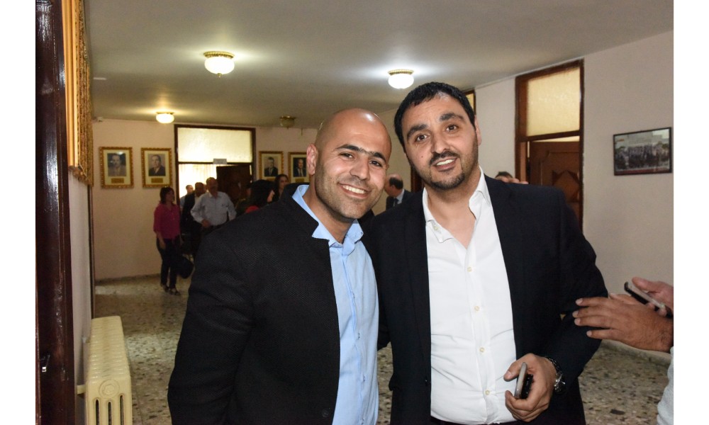 رئيسة بلدية بيت لحم وممثل روسيا لدى فلسطين يزيحان الستارة عن لوحتي تدشين مشروع تأهيل شارع النجمة وتفرعاته وتأهيل مبنى بلدية بيت لحم 