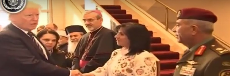 رئيسة بلدية بيت لحم الأستاذة فيرا بابون تشارك في استقبال الرئيس الأميركي دونالد ترامب