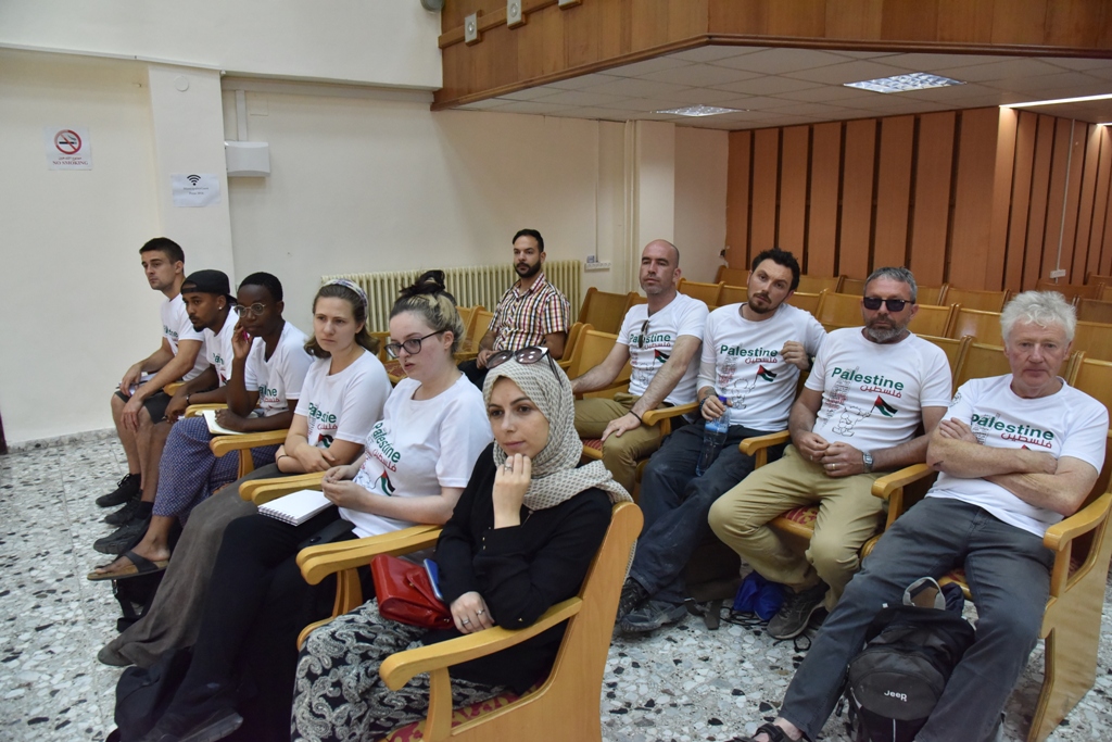 سلمان يتحدث عن تحديات بيت لحم أمام وفد المخيم الصيفي 16 للتضامن مع الشعب الفلسطيني