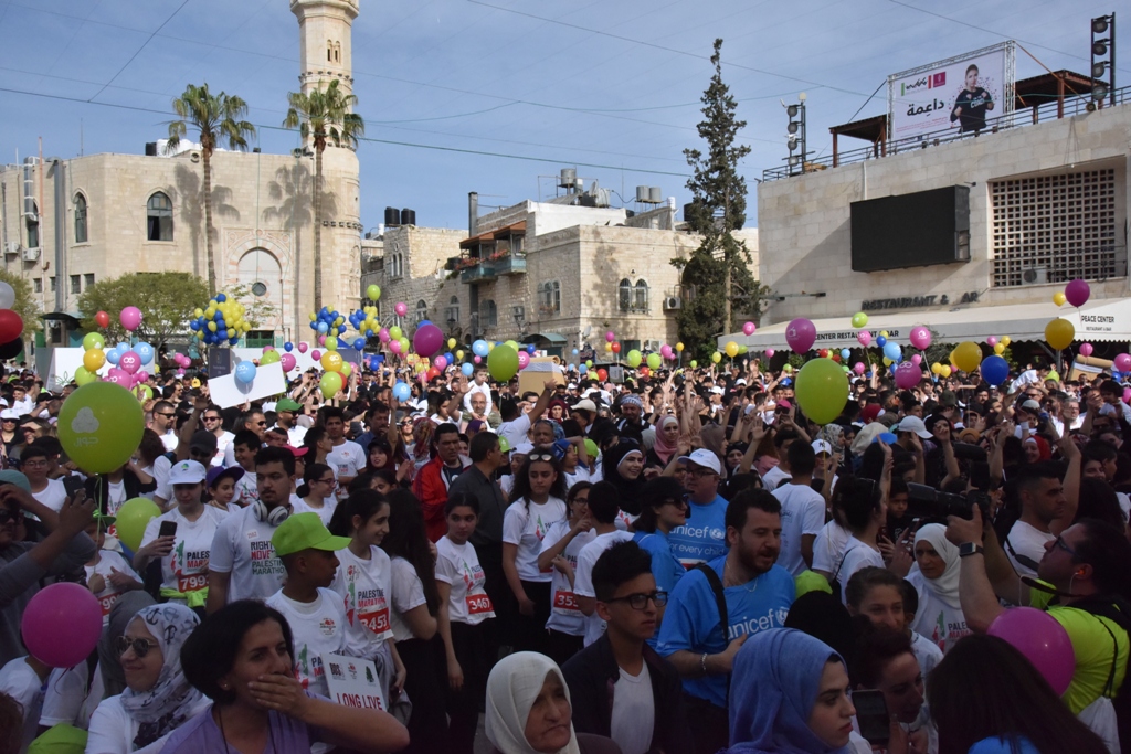 انطلاق ماراثون فلسطين الدولي السادس من ساحة المهد في  بيت لحم
