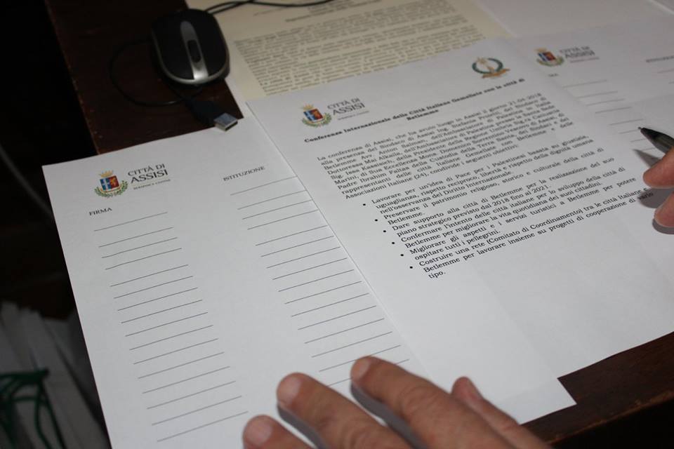 Il Comune di Betlemme ha lanciato la prima conferenza Internazionale delle città Italiane Gemellate con Betlemme, in collaborazione con il comune di Assisi e l'Ambasciata di Palestina in Italia