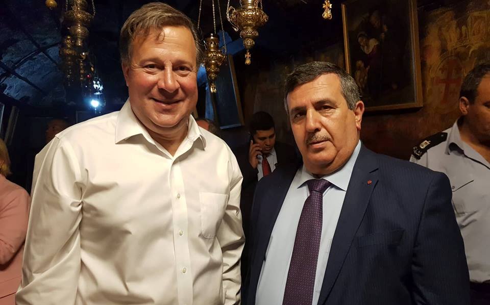 Salman participated in the official reception of the President of Panama at the Church of the Nativity in Bethlehem