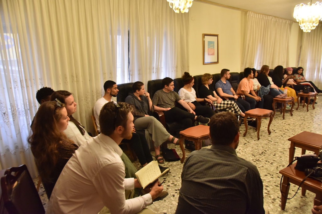 The Mayor of Bethlehem welcomes an American student delegation and talks about the city challenges