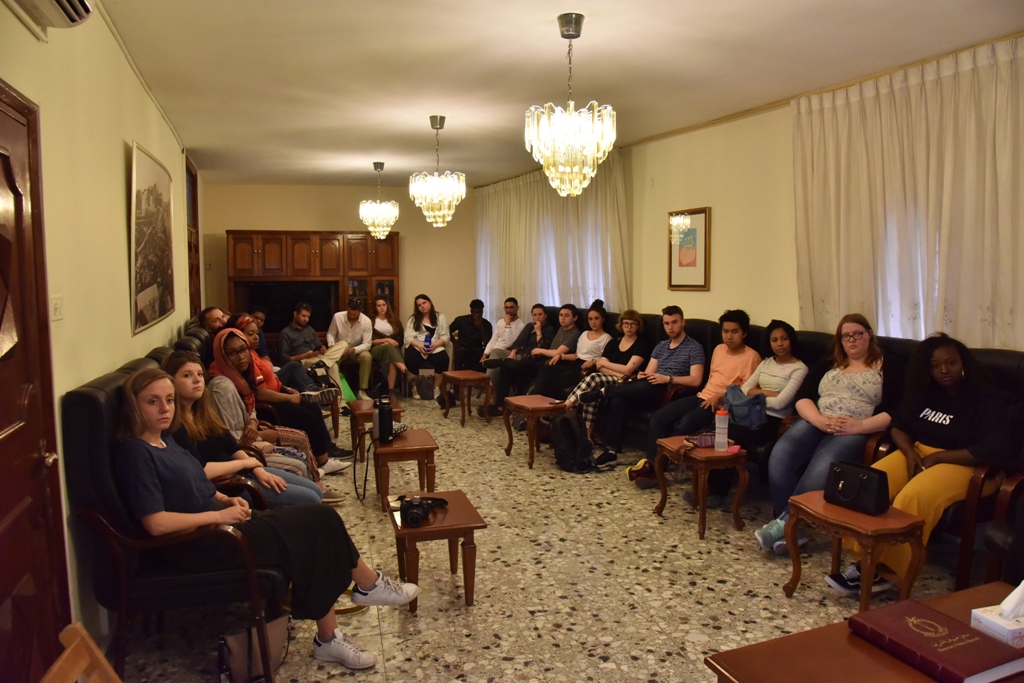 The Mayor of Bethlehem welcomes an American student delegation and talks about the city challenges