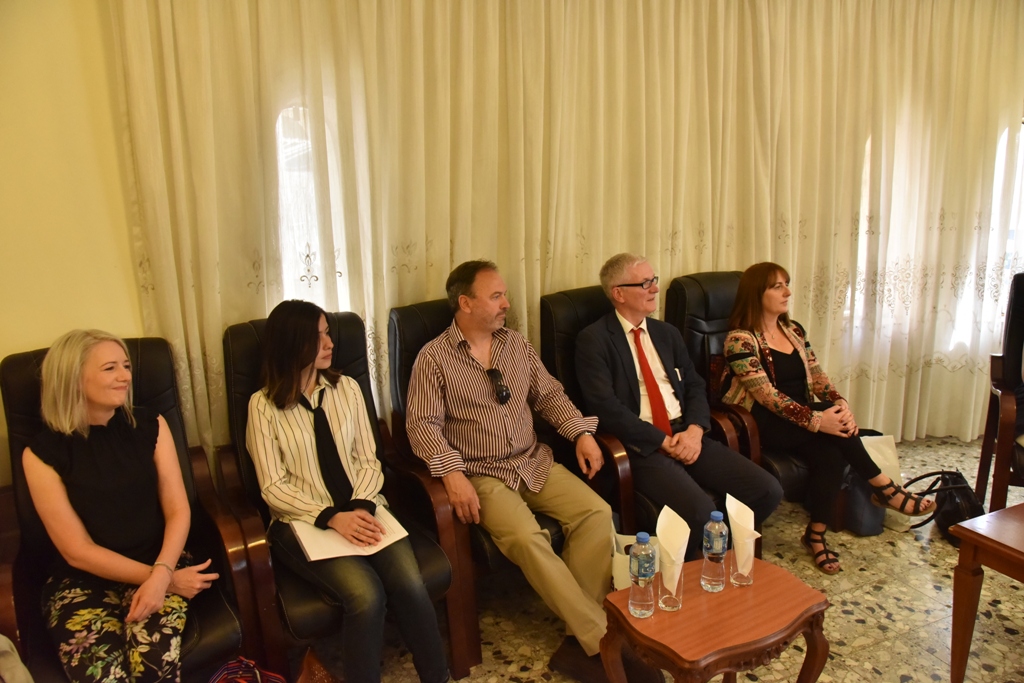 A meeting at Bethlehem Municipality between the Mayor of Bethlehem and Glasgow