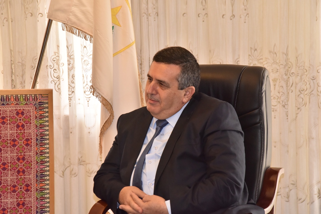 A meeting at Bethlehem Municipality between the Mayor of Bethlehem and Glasgow