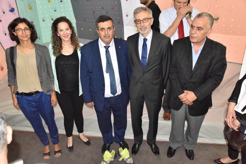 في إطار اتفاقية التوأمة بين بلديتي بيت لحم وجرونوبل  إفتتاح غرفة للتسلق في مبنى محطة الباصات المركزية