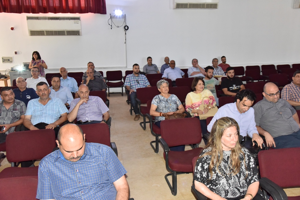 A community meeting  at Bethlehem Peace Center to present the project of (Restoration of the Star Street)