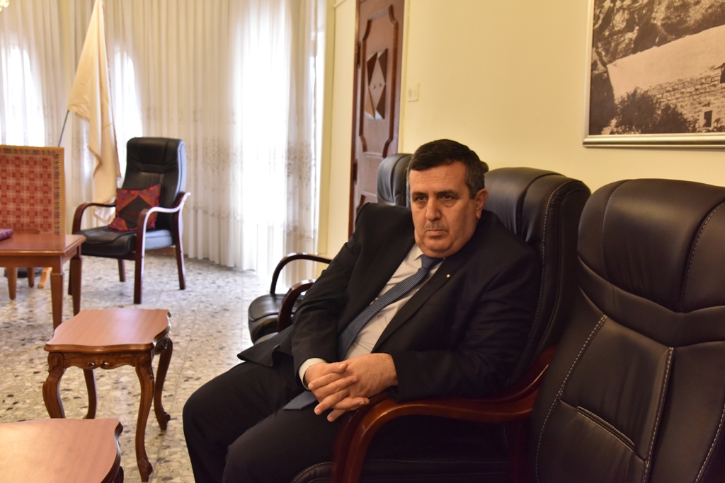 A meeting held in Bethlehem Municipality to talk about the Bethlehem District Diaspora Convention