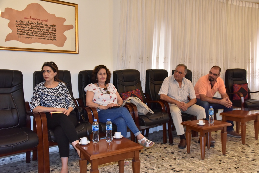 A meeting held in Bethlehem Municipality to talk about the Bethlehem District Diaspora Convention