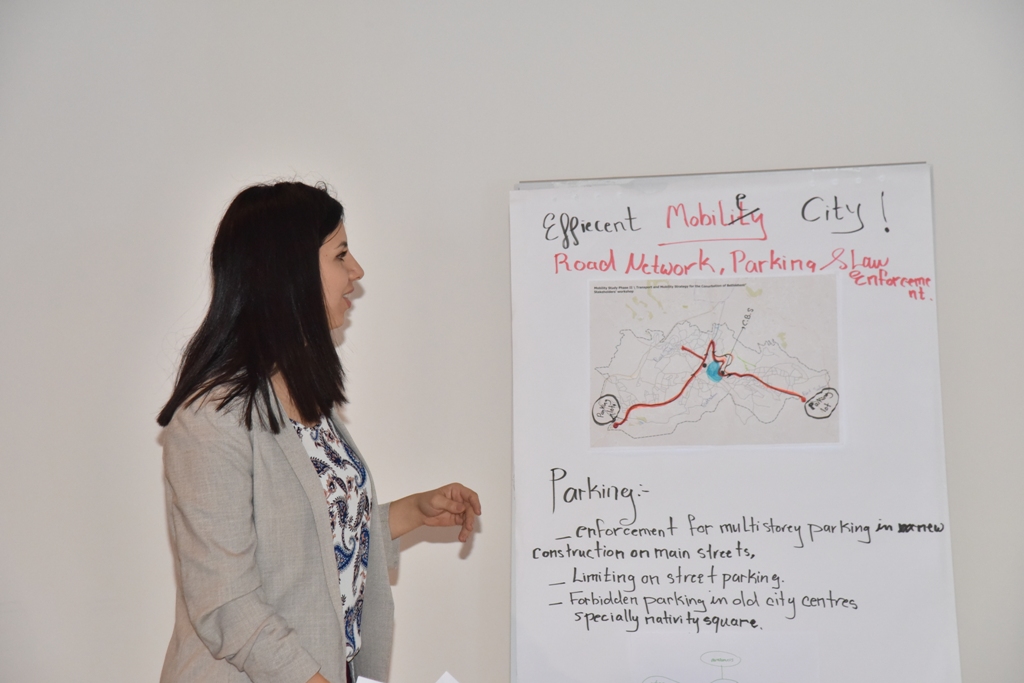 ورشة عمل في مركز السلام/ بيت لحم تحت عنوان ( الحركة المرورية لمحافظة بيت لحم للعام 2030 )