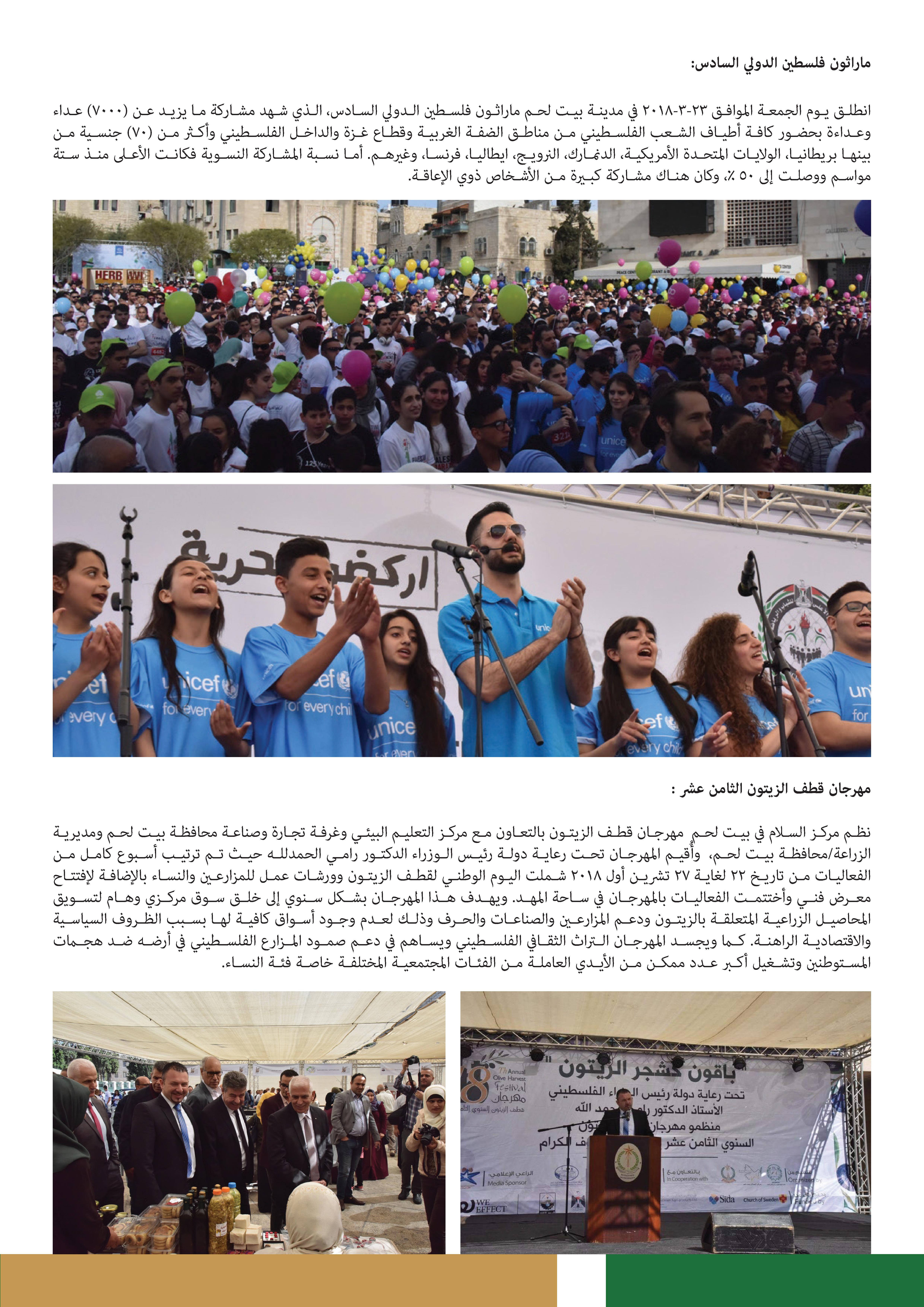 إنجازات مجلس بلدية بيت لحم 2018