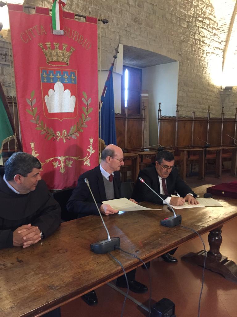 بلديتا بيت لحم وجوبيو الإيطالية توقعان على إتفاقية صداقة