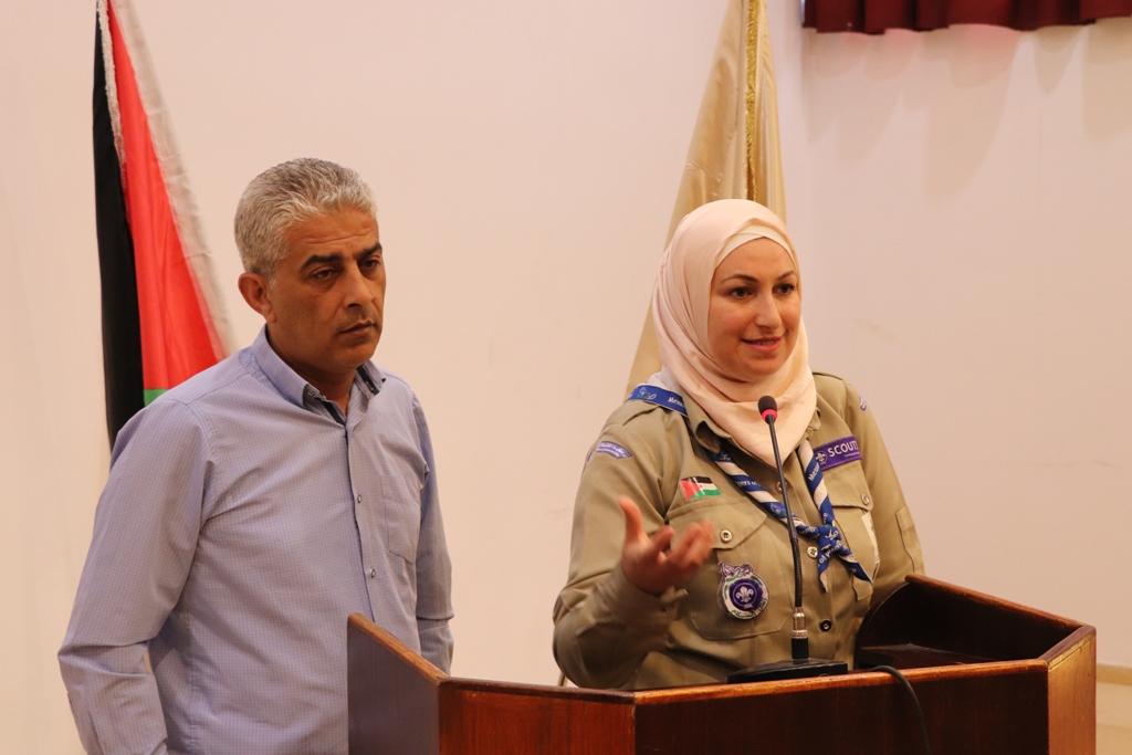 لقاء في مركز السلام/ بيت لحم على شرف وفد منظمة الكشافة العالمية الذي زار بيت لحم