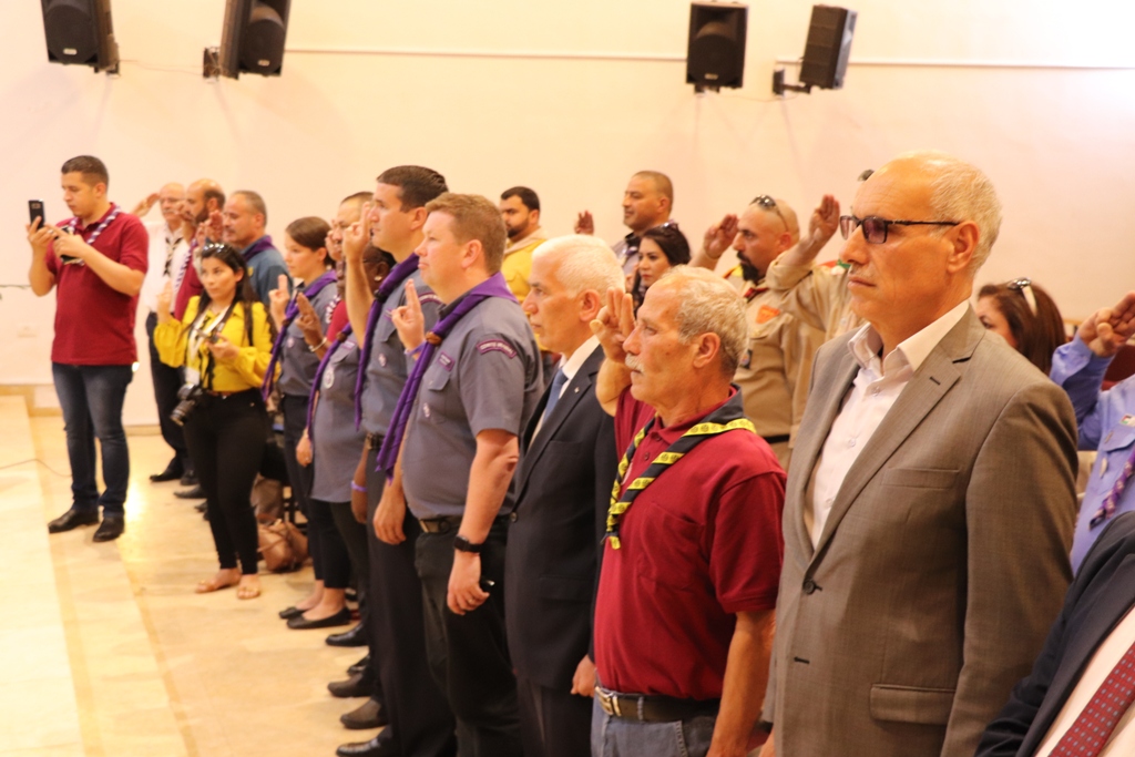 لقاء في مركز السلام/ بيت لحم على شرف وفد منظمة الكشافة العالمية الذي زار بيت لحم